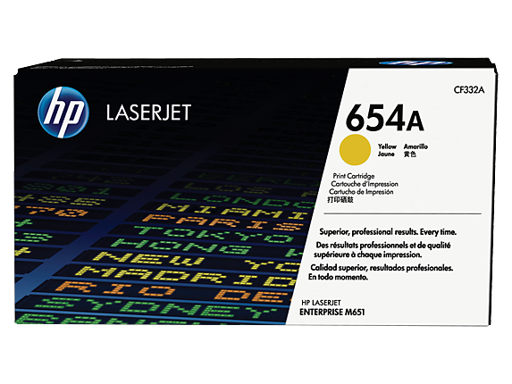 HP 654A Yellow Original LaserJet Toner Cartridge (CF332A) – Vivid, High-Quality Prints