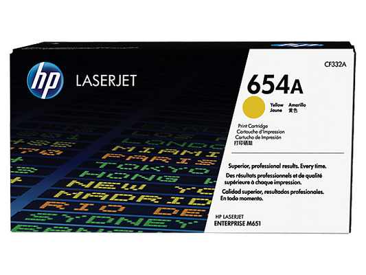 HP 654A Yellow Original LaserJet Toner Cartridge (CF332A) – Vivid, High-Quality Prints