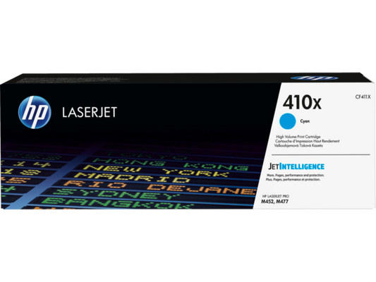 HP 410X High Yield Cyan Original LaserJet Toner Cartridge (CF411XC) – Vivid Color & Extended Page Yield