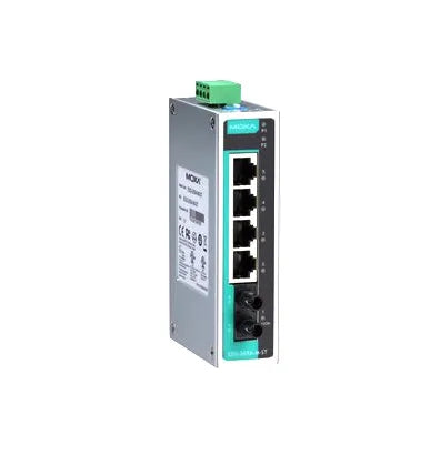 Moxa EDS-205A-M-ST-T Unmanaged with 4 10/100Base T(X) ports, and 1 100BaseFX multi-mode port with ST connector , -40- 75? Ethernet switch Moxa Part Number: EDS-205A-M-ST-T