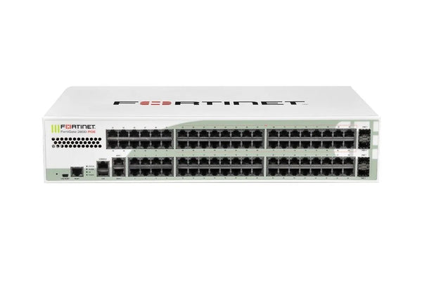 Fortinet FG - 280D - POE - BDL - 964 - 12 FG 280D - POE 1000Base - TX 52x LAN Ports, 2x WAN Ports, 32x PoE Ports 86x RJ - 45 Ports 2U 4 ES Firewall Fortinet Part Number: FG - 280D - POE - BDL - 964 - 12 - G5 Network GroupNetwork Security & Firewall Devices