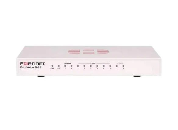 Fortinet FVE - 50E6 - BDL - 311 - 12 FortiVoice 50E6 10/100/1000Base - T 2 X RJ - 45 6 X FXO 2 X FXS Firewall Appliances Fortinet Part Number: FVE - 50E6 - BDL - 311 - 12 - G5 Network GroupNetwork Security & Firewall Devices
