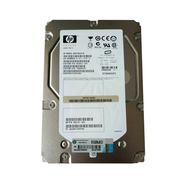 HP BD600DAJZK 600GB 10000RPM Fibre Channel 2Gb/S Hot - Swappable 40 - Pin 3.5 - Inch Hard Drive With Tray For StorageWorks HP Part Number: BD600DAJZK - G5 Network GroupServer Hard Drives
