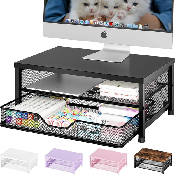 Monitor Accessories / Computer Monitor Stand Riser, Desk Organizers and Accessories with Drawer, Lapto MON - STAND - DR01 - G5 Network GroupMonitor Stand Riser