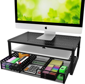 Monitor & Laptop Stands / Monitor Stand Riser Metal Computer Desk Organizer Laptop Computer 2 Tier Black ST57810 - G5 Network GroupMonitor Stand