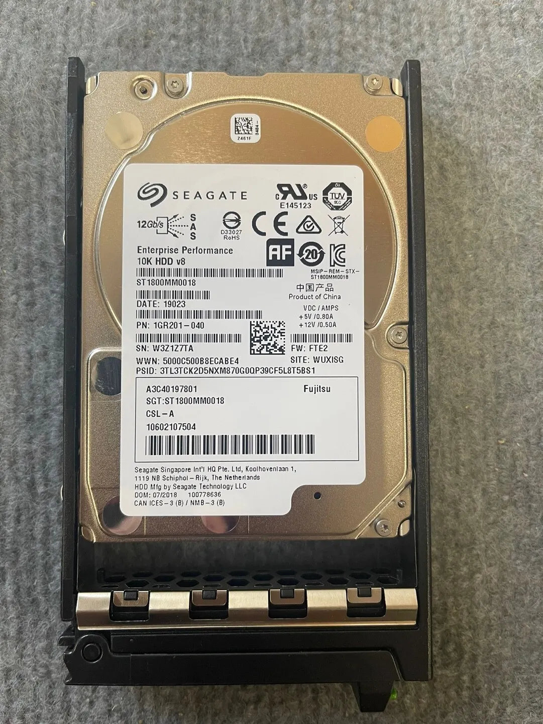 Fujitsu A3C40197801 - 1.8TB 10K SAS 12G 2.5” Hard Drive