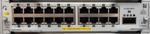 HPE Aruba Networking 20-Port 10/100/1000BASE-T PoE+ MACsec / 1-Port 40GbE QSFP+ v3 zl2 Module (J9992A) – High-Speed & Secure Network Aggregation