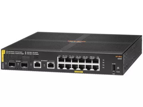 HPE Aruba 6000 R8N89A | 12-Port Gigabit PoE+ Switch | 2 SFP | 139W Power | Enterprise Layer 2