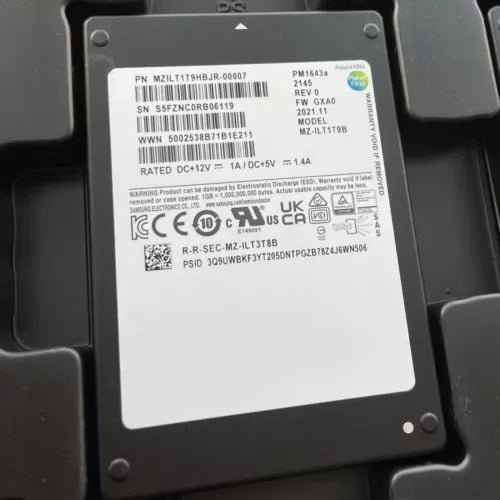 Samsung PM1643a 1.92TB 2.5 SSD MZILT1T9HBJR-00007 - High-Performance Storage