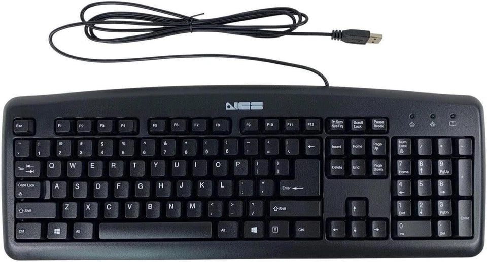 NCS KU-0325 USB Wired Keyboard – Black, Durable, Ergonomic Desktop Keyboard