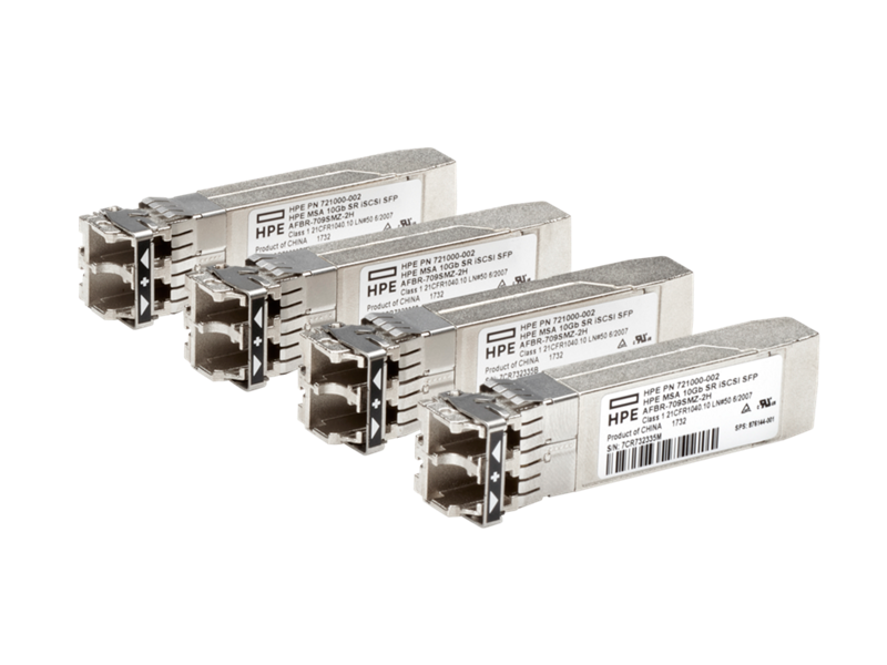 HPE MSA 10Gb Short Range iSCSI SFP+ Transceiver (4-Pack) – High-Speed Networking for Storage Solutions