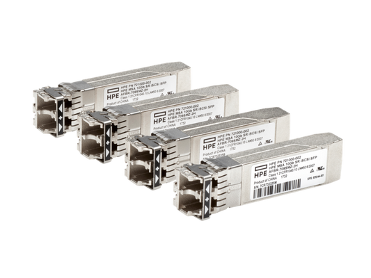 HPE MSA 10Gb Short Range iSCSI SFP+ Transceiver (4-Pack) – High-Speed Networking for Storage Solutions