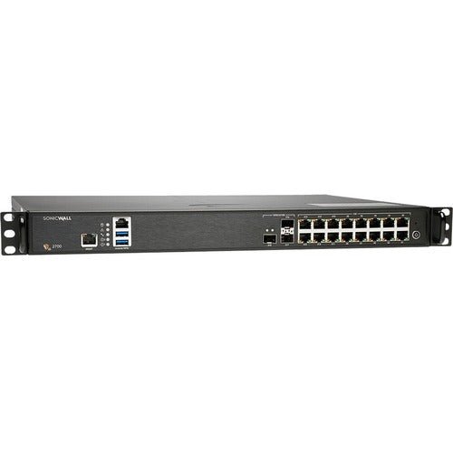 SonicWall 02 - SSC - 8199 NSA 2700 16 X 1000Base - T + 3 X Ports SFP+ 10GBase - X + 1 X Console Port RJ - 45 + 1 X Port Management RJ - 45 + 2 X Ports USB 3.0 Type A 1U Rack - Mountable Advanced Edition Security Appliance SonicWall Part Number: 02 - SSC - 8199 - G5 Network GroupNetwork Security & Firewall Devices