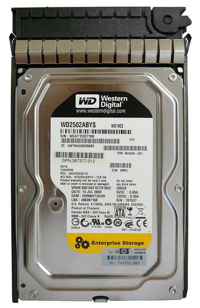 Part No: WD2502ABYS - Western Digital Re3 250GB 7200RPM SATA 3GB/s 7-Pin Enterprise 16MB Cache 3.5-inch Low Profile (1.0 inch) Hard Drive